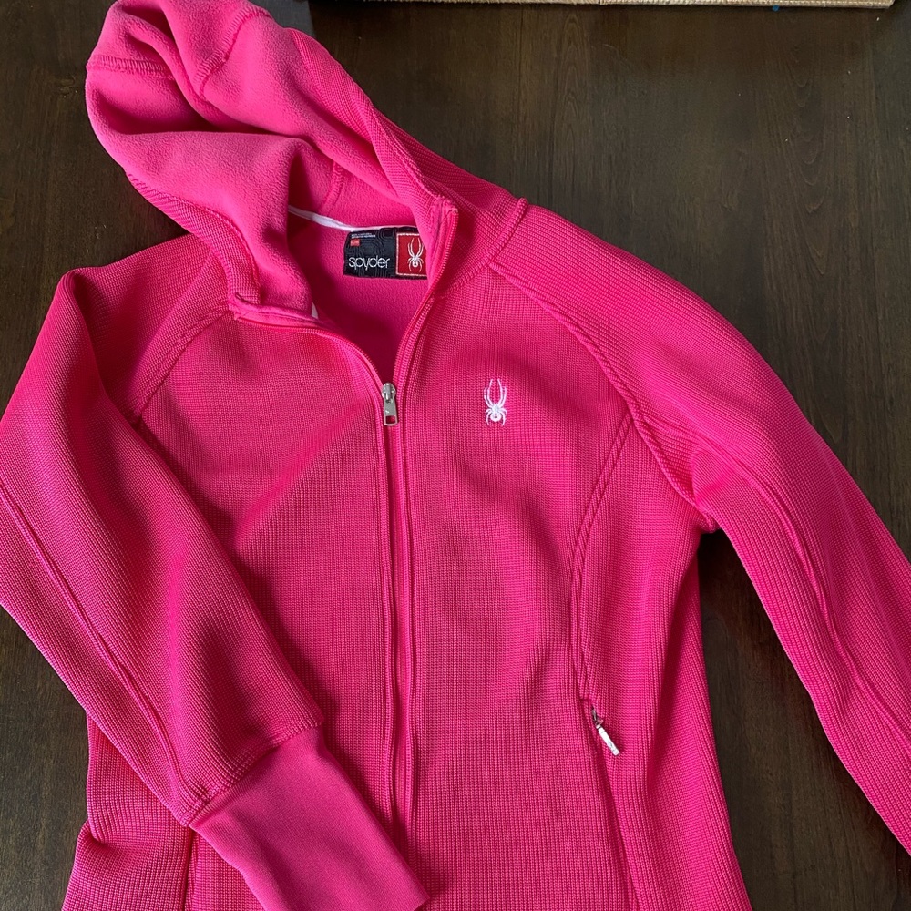 Spider zipper up double layer hoodie